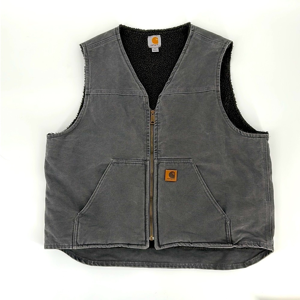 Men’s Carhartt sherpa lined full zip duck vest - XL